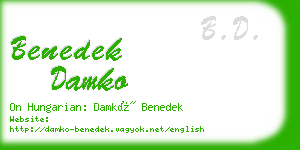 benedek damko business card